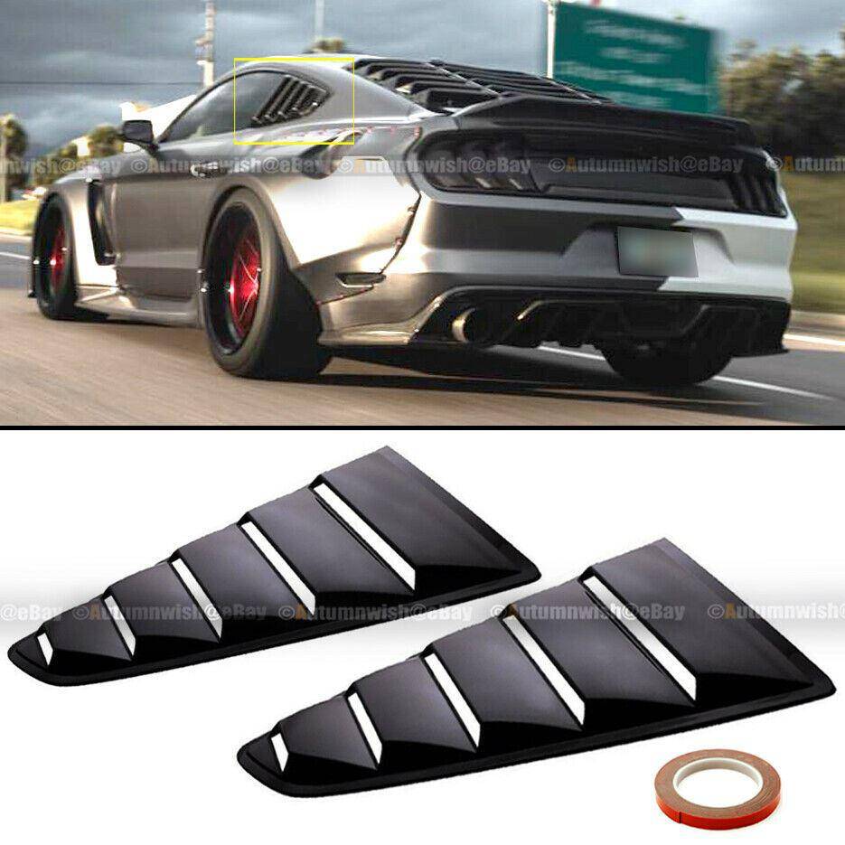 Ford Mustang 15-19 Matte Black Pair Vent 1/4 Quarter Panel Side Window Louvers - Autumn Wish Auto Arts