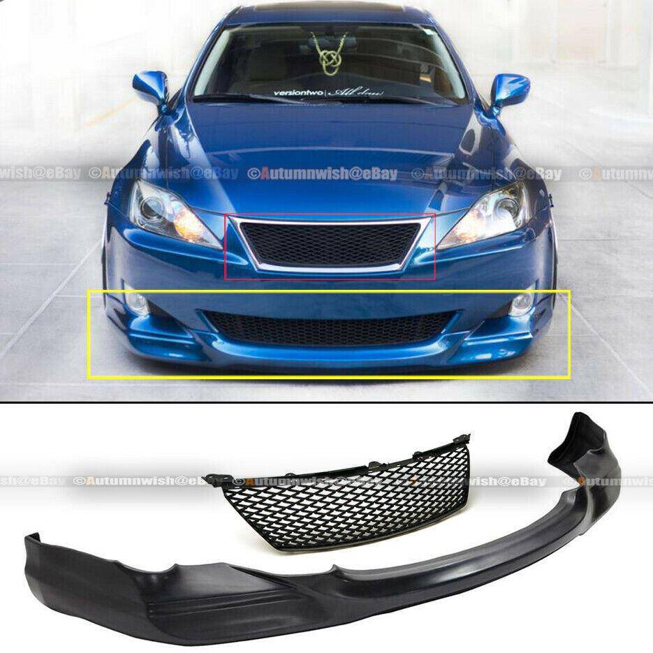 Lexus IS250 IS350 F 06-08 INS Style Front Bumper Lip & Badgeless Mesh Grille - Autumn Wish Auto Arts
