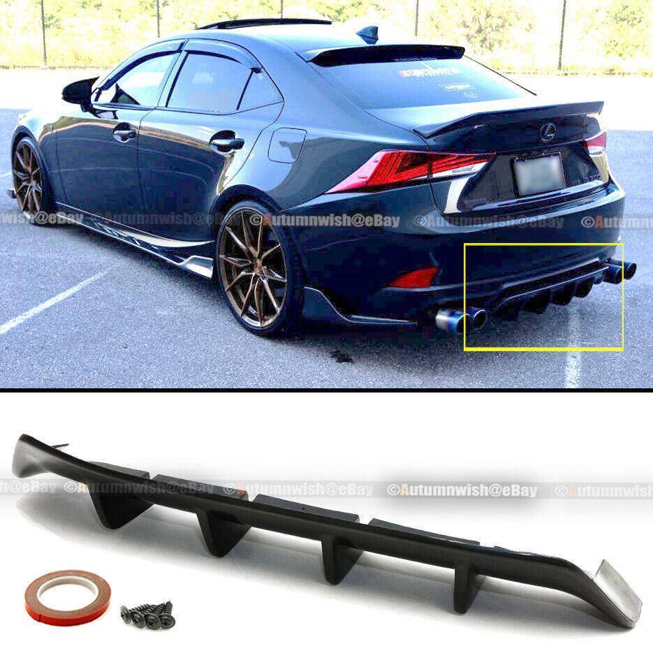 Lexus IS300 IS350 17-20 AM Style Unpainted Black Rear Bumper Diffuser Lip - Autumn Wish Auto Arts