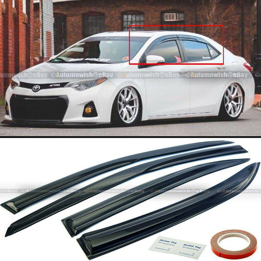 Toyota Corolla 14-19 Acrylic Mugen Style 3D Wavy Window Visors 4 Pcs Visor Set - Autumn Wish Auto Arts