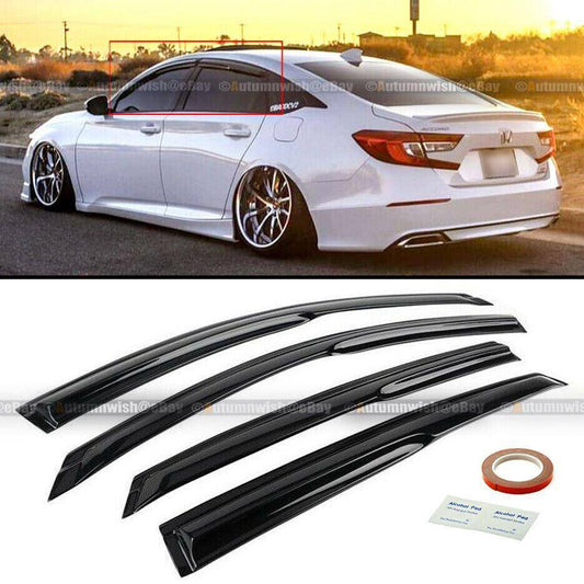 Honda Accord 18-20 JDM Aero Wavy Mugen Style 4 Pcs Tinted Window Visor Guard Vent - Autumn Wish Auto Arts