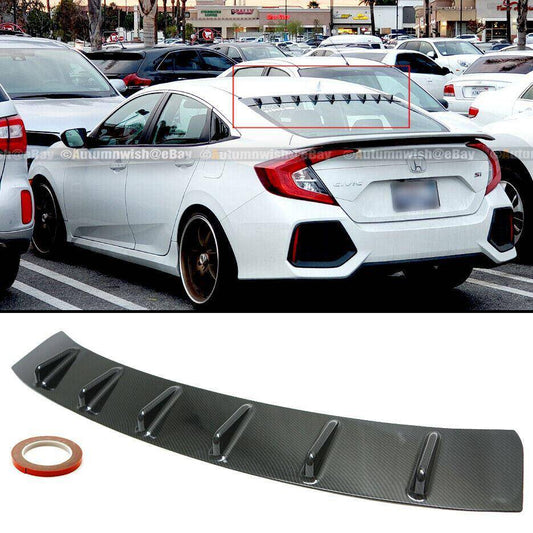 Honda Civic 16-20 4DR Carbon Painted Vortex Generator Shark Fin Roof Spoiler Visor - Autumn Wish Auto Arts