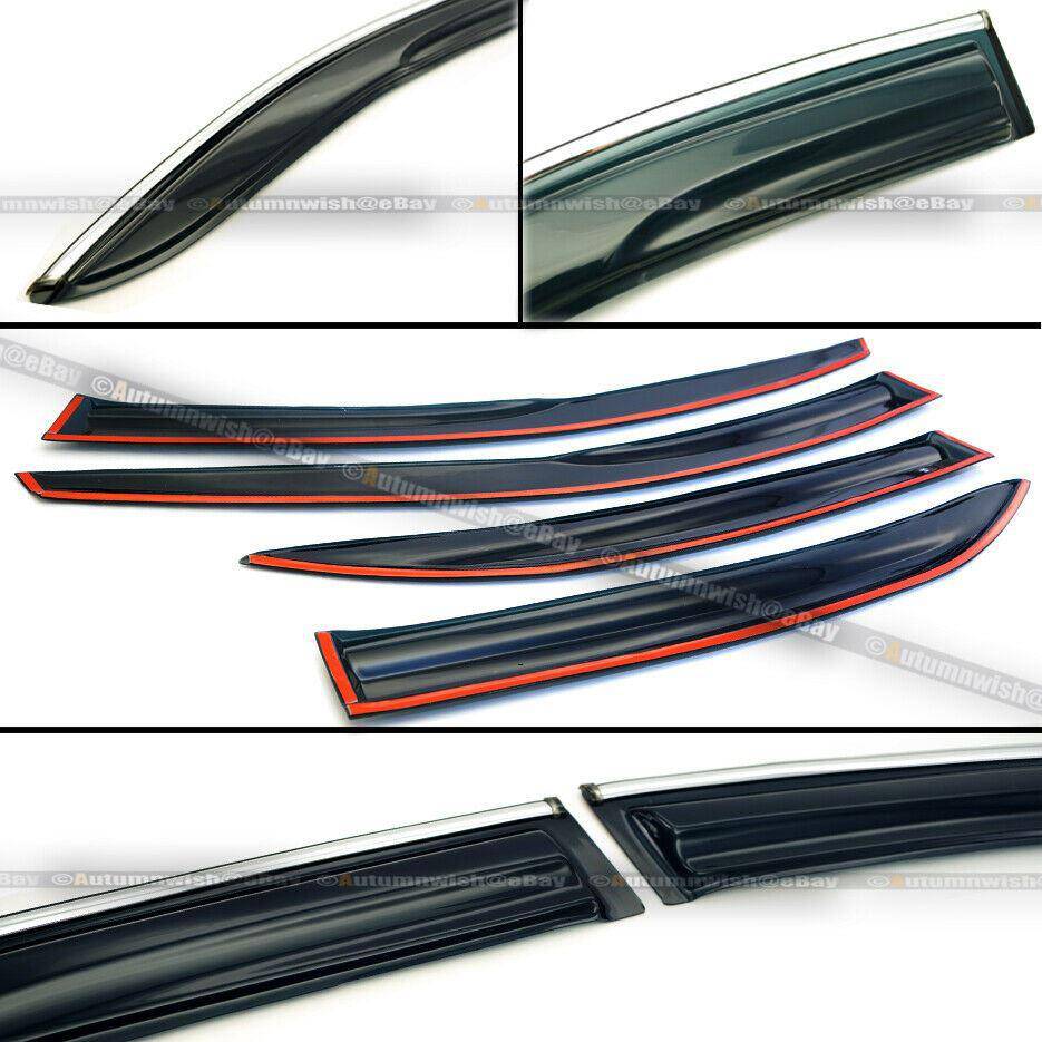 Toyota Camry 18-20 Sport JDM Mugen Style 3D Wavy Chrome Trim Window Visor - Autumn Wish Auto Arts