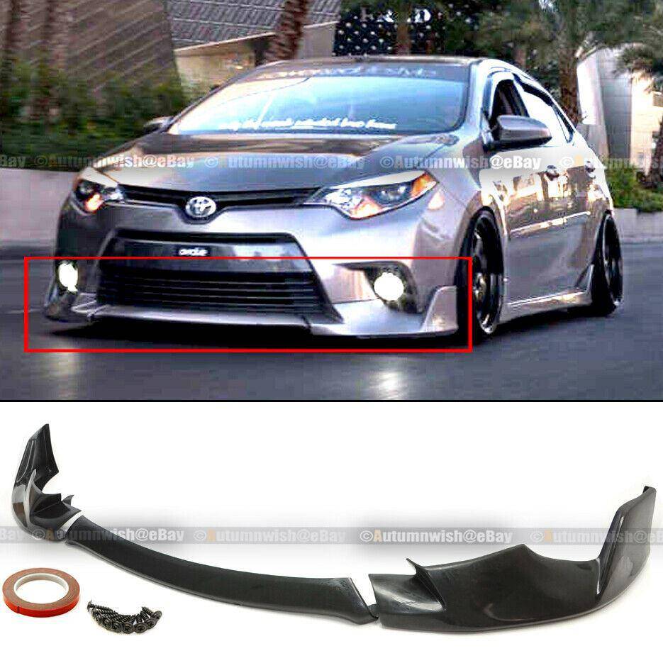 Toyota Corolla 14-16 Base L LE Sport Style Front Bumper Chin Lip Spoiler Body Kit - Autumn Wish Auto Arts