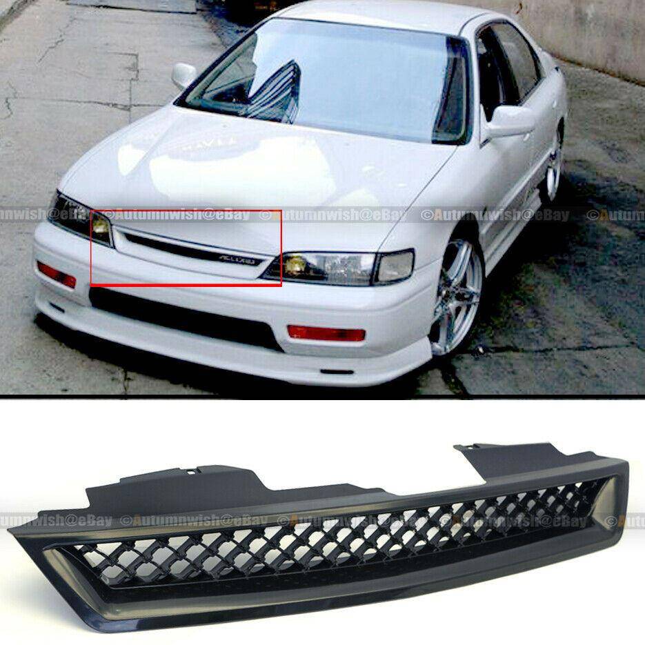 Honda Accord 94-97 DX LX EX Black Honey Comb Mesh Hood Front Grille - Autumn Wish Auto Arts