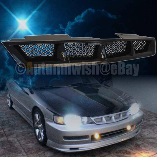 Honda Accord DX LX EX 96-97 Black MU Mesh Hood Front Grille - Autumn Wish Auto Arts