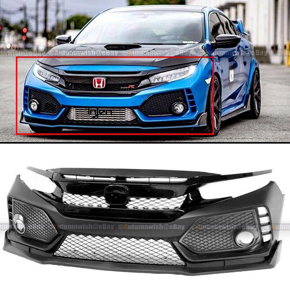 Honda Civic 16-19 10th 8PCS Type R Front Bumper Cover Grille Conversion Kit - Autumn Wish Auto Arts