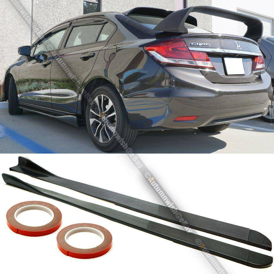 Honda Civic 12-15 4DR Sedan Unpainted Polyurethane PU CS Style Side Skirt Body Kit - Autumn Wish Auto Arts