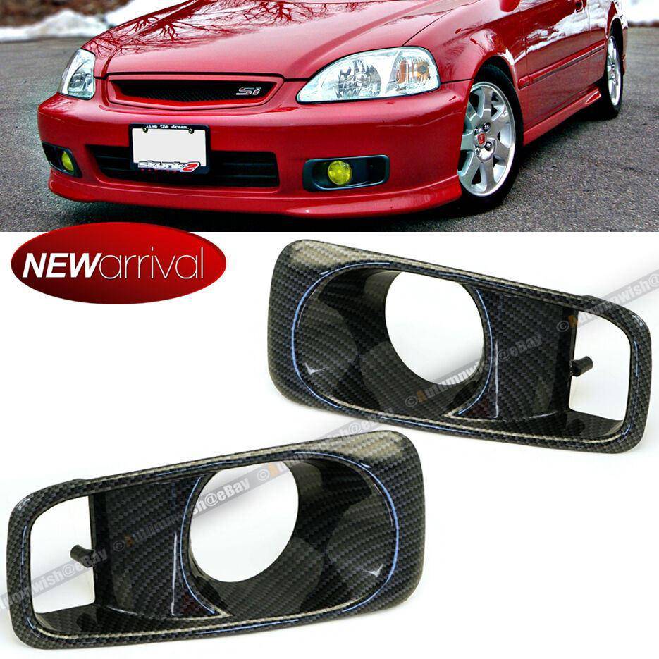 Honda Civic 99-00 EK OE Style Carbon Fiber Painted Fog Light Cover - Autumn Wish Auto Arts