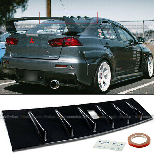Mitsubishi Lancer Evolution 08-15 EVO X 10 Matte Black JDM MR Style Vortex Generator Shark Fin - Autumn Wish Auto Arts