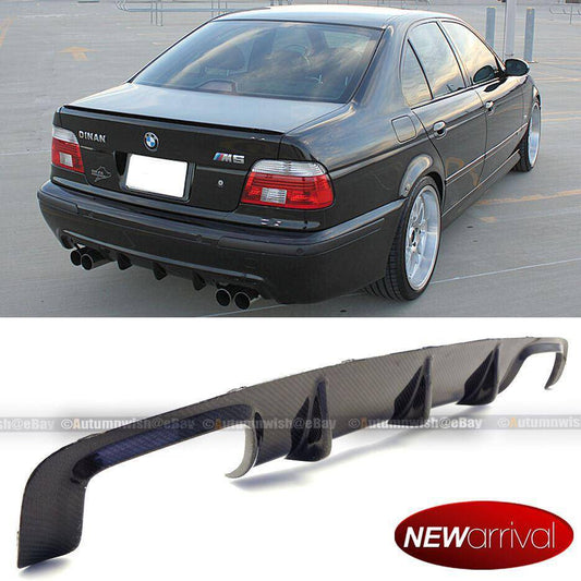 BMW 5-Series M5 E39 99-03 Only Real Carbon Fiber Rear Diffuser Bumper Body Kit - Autumn Wish Auto Arts