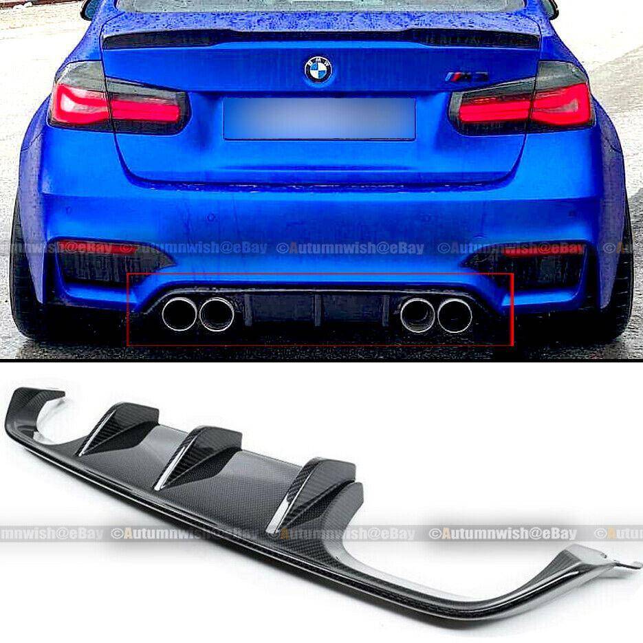 BMW M4 F80 F82 F83 15-20 Performance Style Carbon Fiber Rear Bumper Diffuser - Autumn Wish Auto Arts