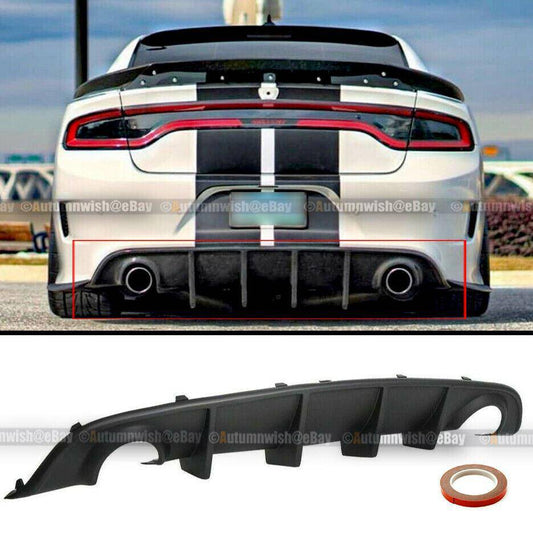 Dodge Charger 15-20 OE Style PP Rear Bumper Diffuser Shark Fin Lip Body Kit - Autumn Wish Auto Arts