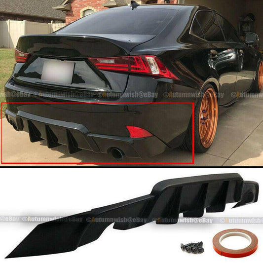 Lexus IS200t IS250 IS350 14-16 W WD Style PU Rear Bumper Diffuser Lip Shark Fin - Autumn Wish Auto Arts