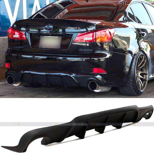 Lexus IS250 350 06-12 4DR DMR Style Rear Diffuser Bumper Lip Add On Black - Autumn Wish Auto Arts