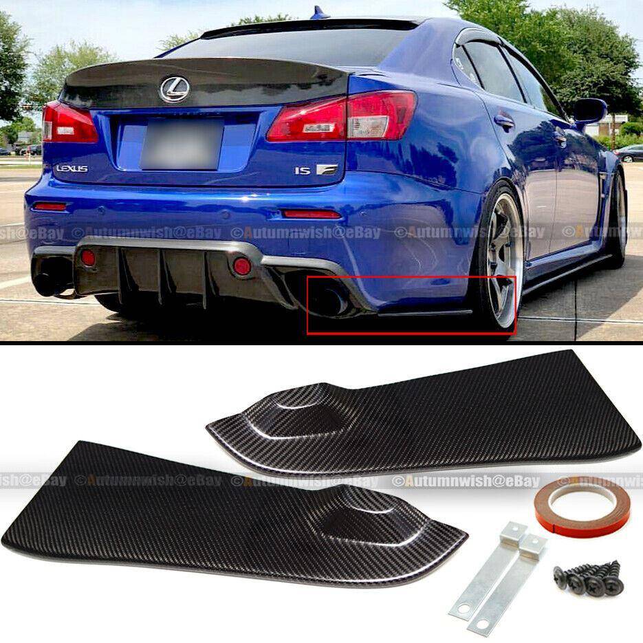 Lexus IS250 IS350 06-13 2PCS Carbon Fiber Rear Bumper Aprons Valance Spats - Autumn Wish Auto Arts