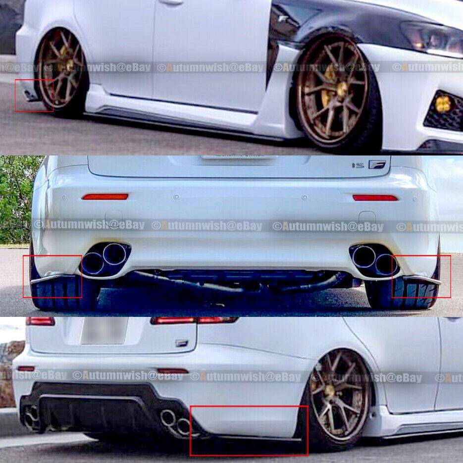 Lexus IS250 IS350 06-13 2PCS Carbon Fiber Rear Bumper Aprons Valance Spats - Autumn Wish Auto Arts