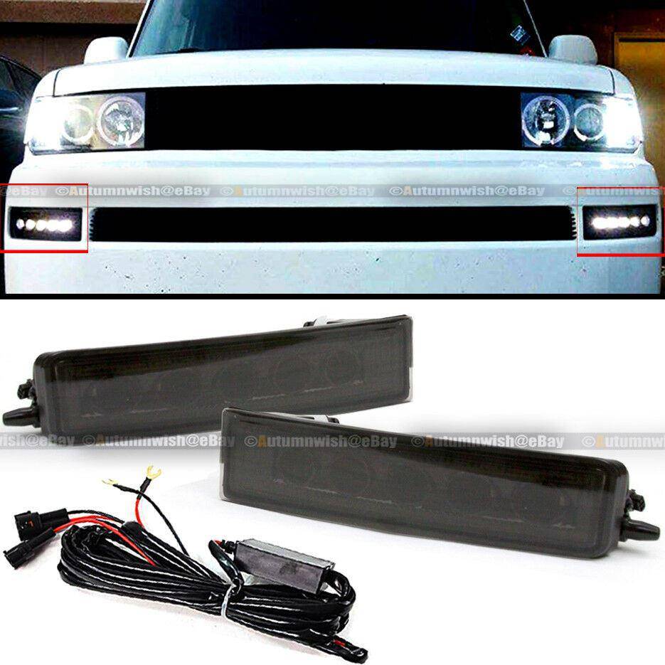 Scion xB 03-07 Smoked Lens LED DRL Day Time Running Bumper Driving Fog Light Lamps - Autumn Wish Auto Arts