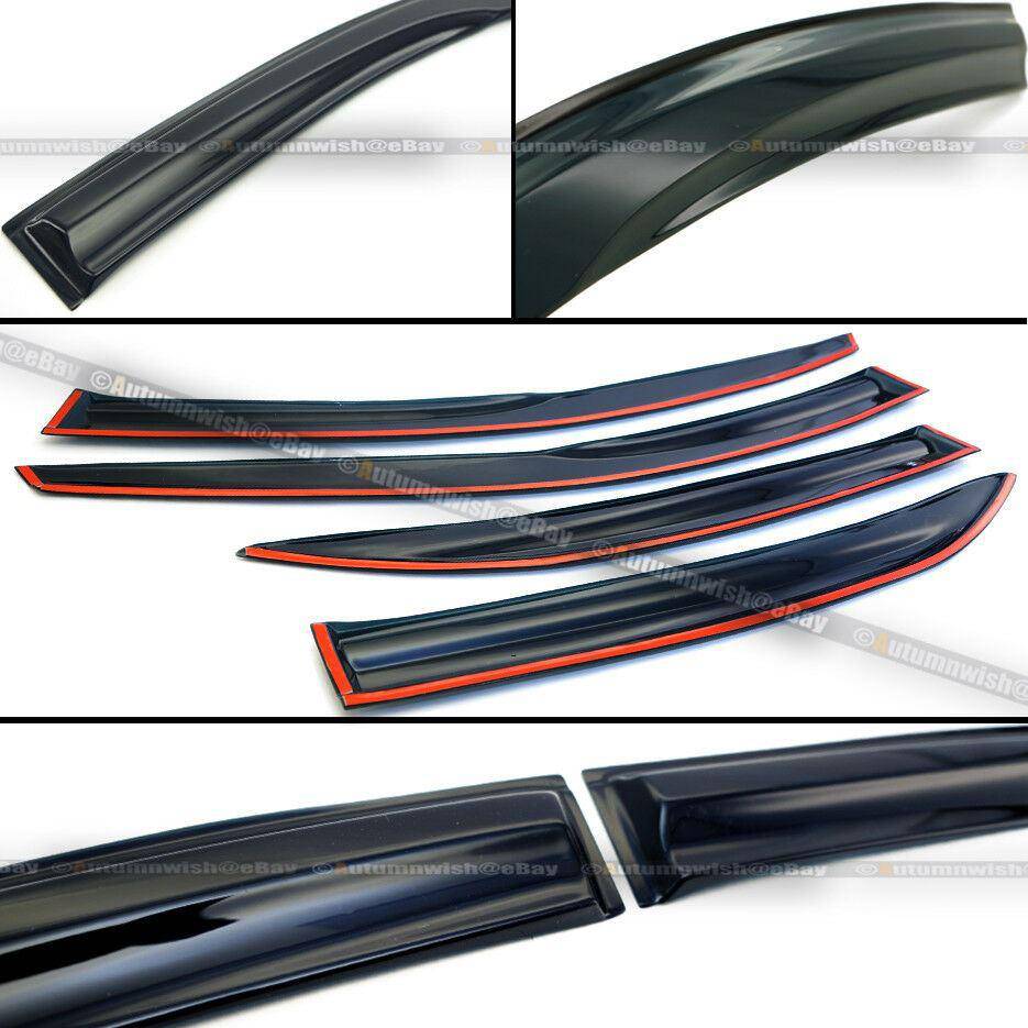 Honda Civic 96-00 4DR Sedan Mugen Style Wavy Window Visor & Rear Roof Visor - Autumn Wish Auto Arts