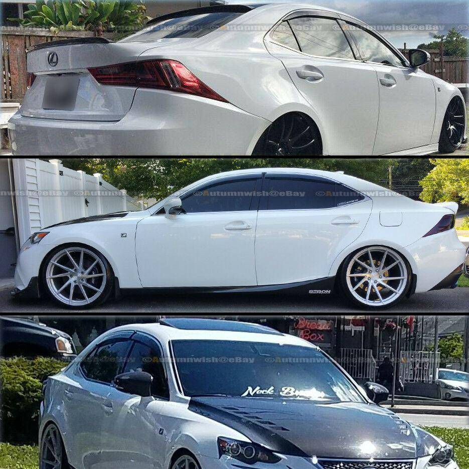 Lexus IS250 IS350 IS200T 14-19 JDM Chrome Trim Tinted Sun Shade Window Visor - Autumn Wish Auto Arts