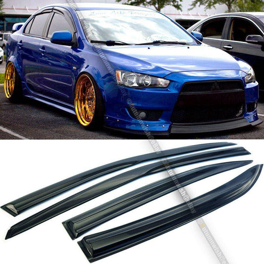 Mitsubishi Lancer Evolution 08-17 EVO 10 X Mugen Style 3D Wavy Tinted Window Visor Vent - Autumn Wish Auto Arts