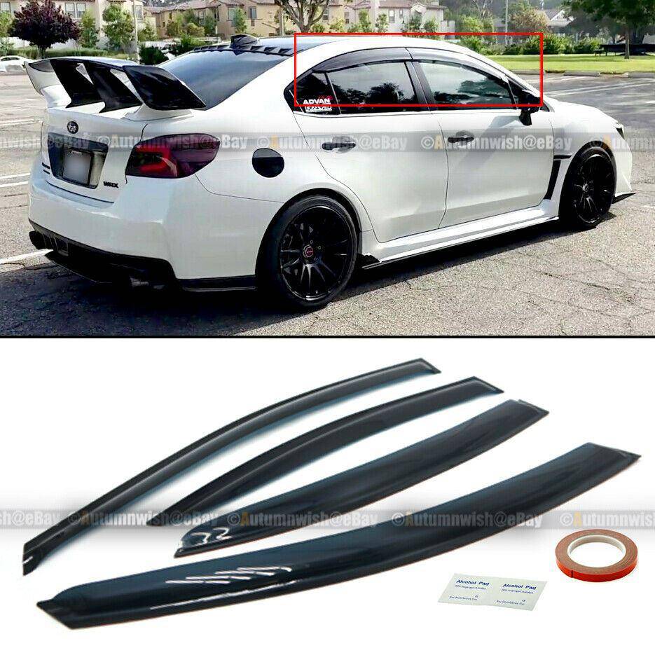 Subaru Impreza WRX STI 15-19 JDM Style Black Tinted Trim Window Visor Deflector - Autumn Wish Auto Arts