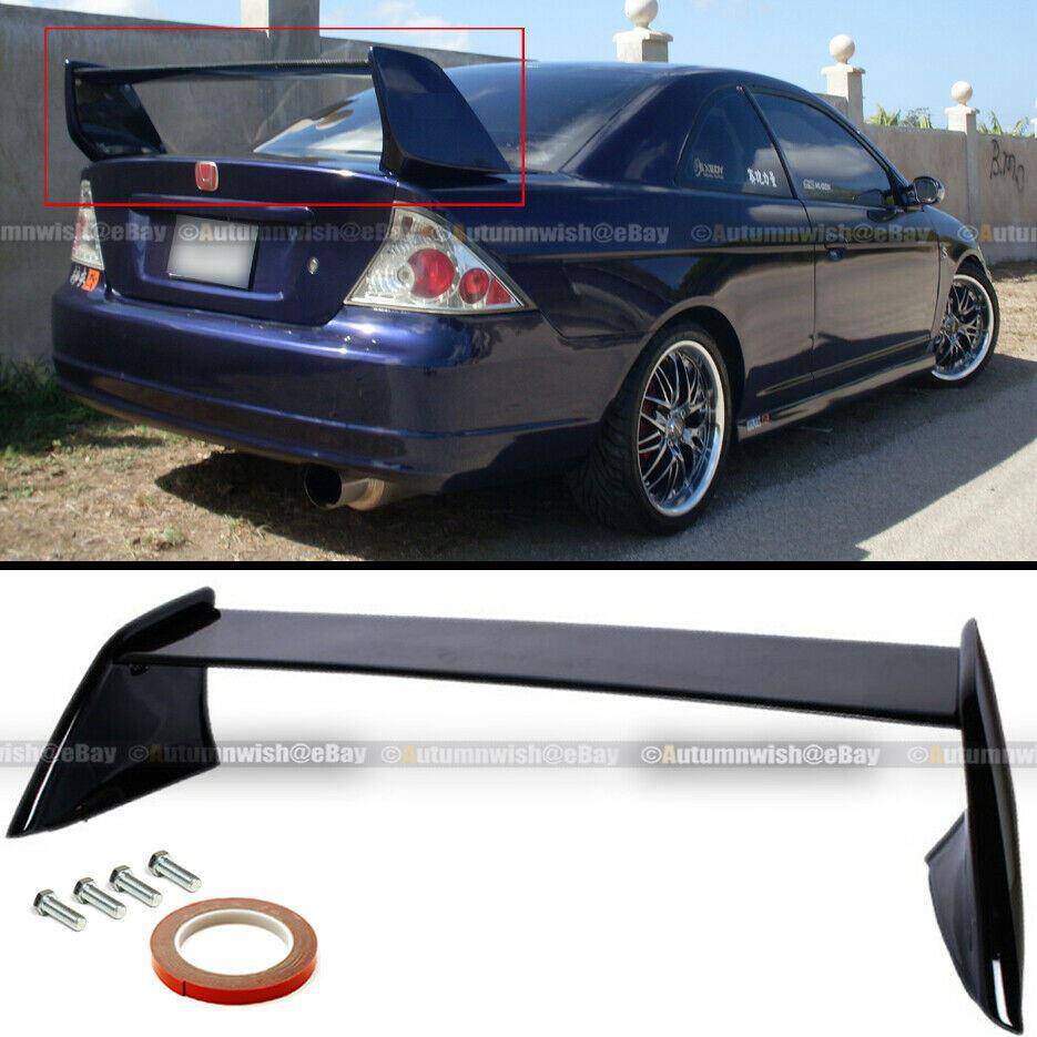 Honda Civic 01-05 2DR EVO Style Painted Glossy Black Rear High Wing Trunk Spoiler - Autumn Wish Auto Arts