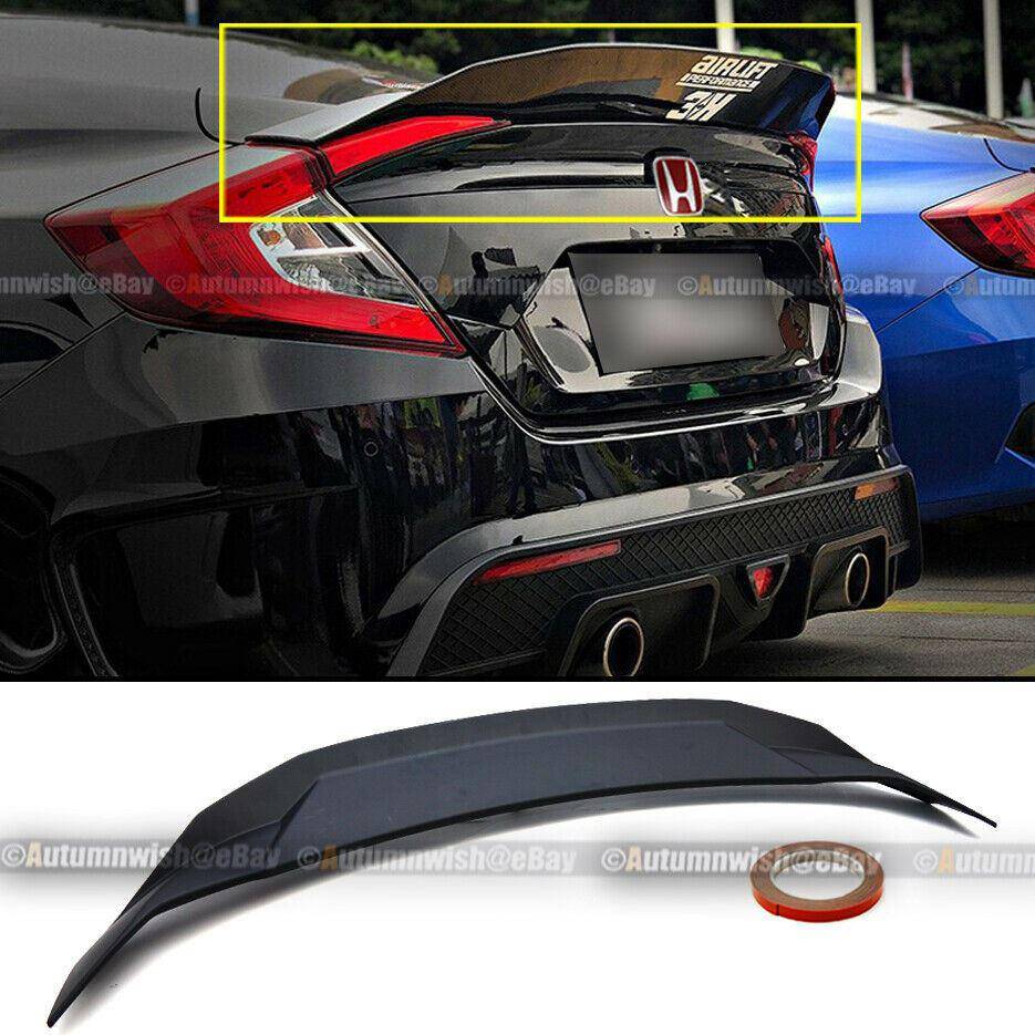 Honda Civic 16-20 4DR Sedan Unpainted High Kick Duckbill Rear Trunk Wing Spoiler - Autumn Wish Auto Arts