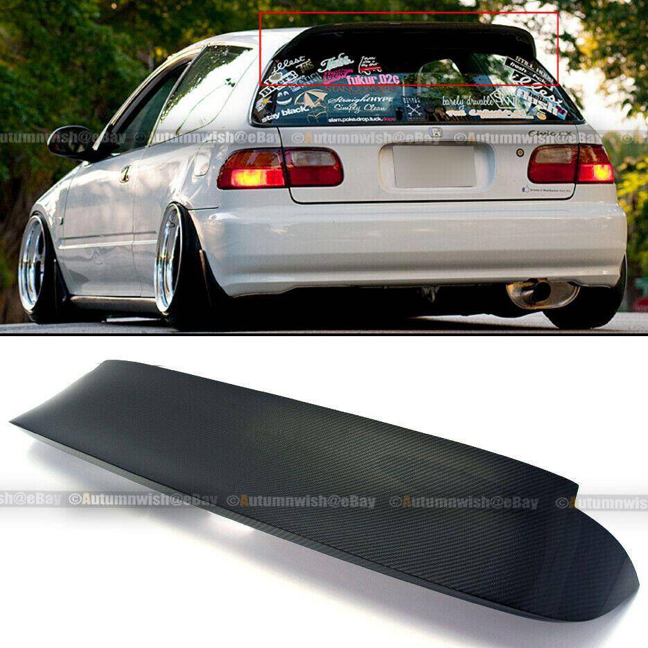 Honda Civic 92-95 3DR Spoon Style Carbon Fiber Duckbill Trunk Roof Spoiler Wing - Autumn Wish Auto Arts