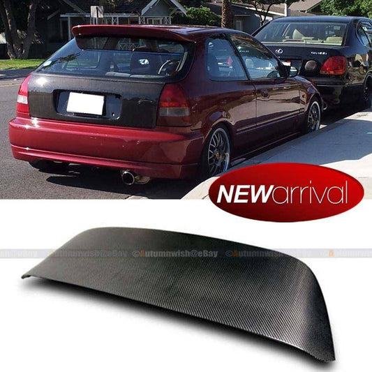 Honda Civic 96-00 3DR EK9 Spoon Style Full Carbon Fiber Trunk Spoiler Roof Wing - Autumn Wish Auto Arts