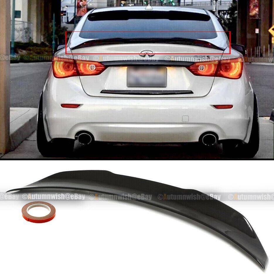Infiniti Q50 14-20 Glossy Black JDM PSM Style High Kick Duckbill Trunk Wing Spoiler - Autumn Wish Auto Arts