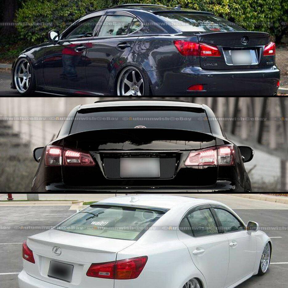 Lexus IS250 IS350 06-12 VIP Matte Flat Black Rear Window Roof Wing Spoiler Visor - Autumn Wish Auto Arts