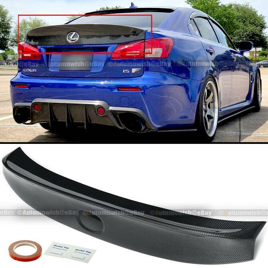 Lexus IS250 IS350 ISF 06-12 WD W Style Carbon Fiber Rear Trunk Wing Spoiler Add On - Autumn Wish Auto Arts