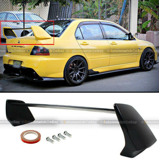 Mitsubishi Lancer Evolution 03-07 EVO 7 8 9 JDM Unpainted Black Rear High Wing Trunk Spoiler - Autumn Wish Auto Arts