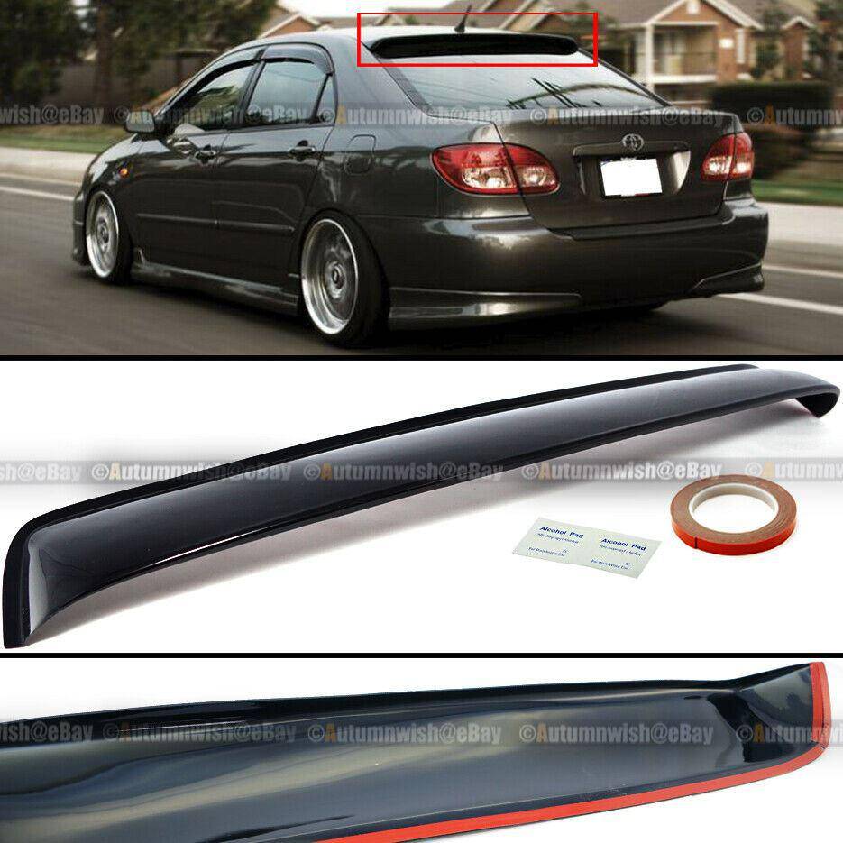 Toyota Corolla 03-07 JDM Black Tinted Rear Window Roof Vent Visor Spoiler - Autumn Wish Auto Arts