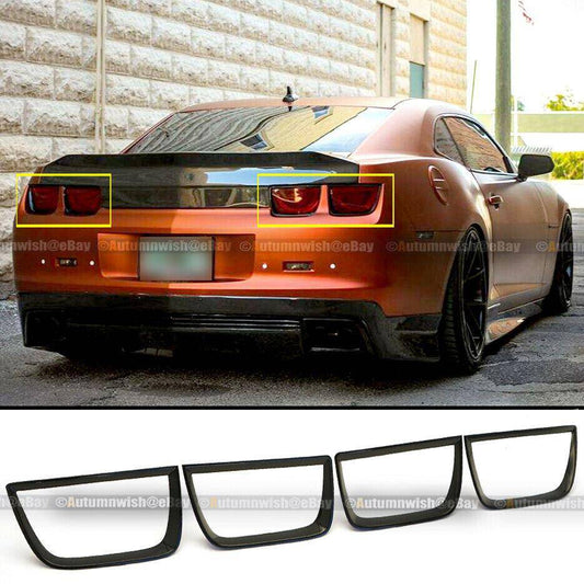 Chevrolet Camaro 10-13 Matte Black Finish Tail Light Cover Chrome Delete Frame Bezel - Autumn Wish Auto Arts