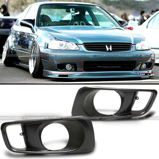 Honda Civic 99-00 EK OE Style Black Fog Light Bezel Bumper Cover - Autumn Wish Auto Arts