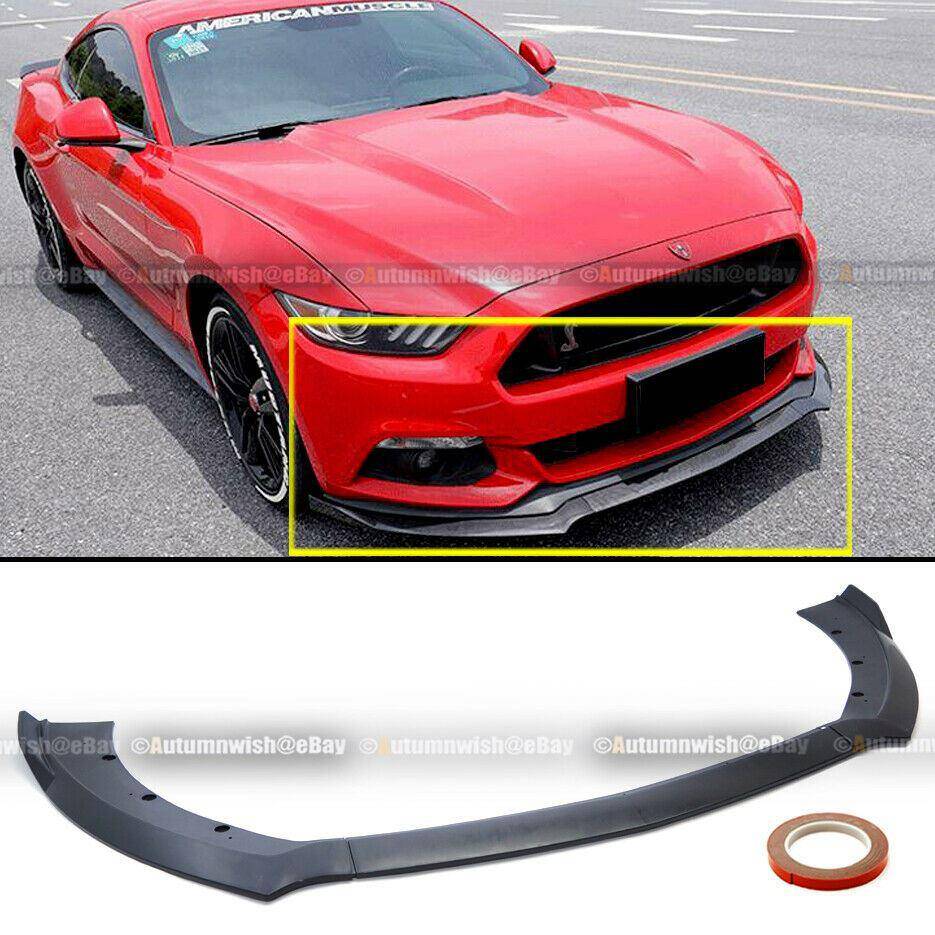 Ford Mustang 15-17 Matte Black CS Style 3 PCS Front Bumper Lip Kit Spoiler - Autumn Wish Auto Arts