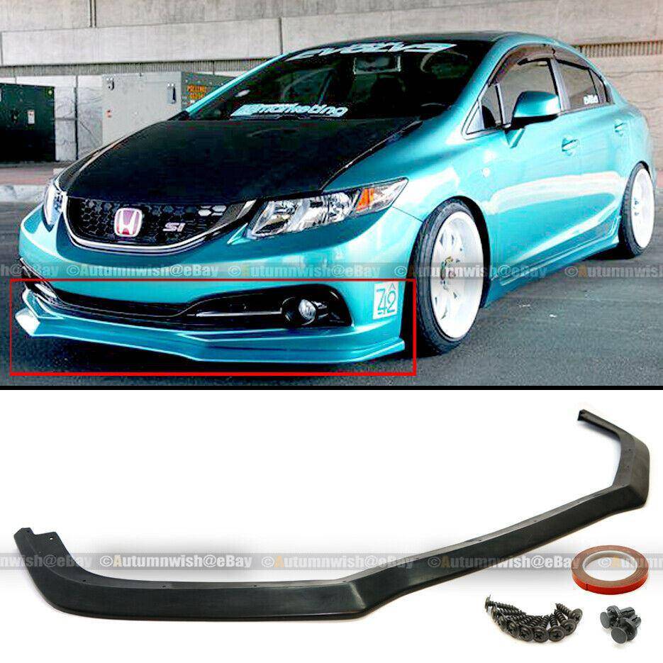 Honda Civic 13-15 4Dr Sedan GT Style Front Bumper Chin Lip Body kit Spoiler - Autumn Wish Auto Arts