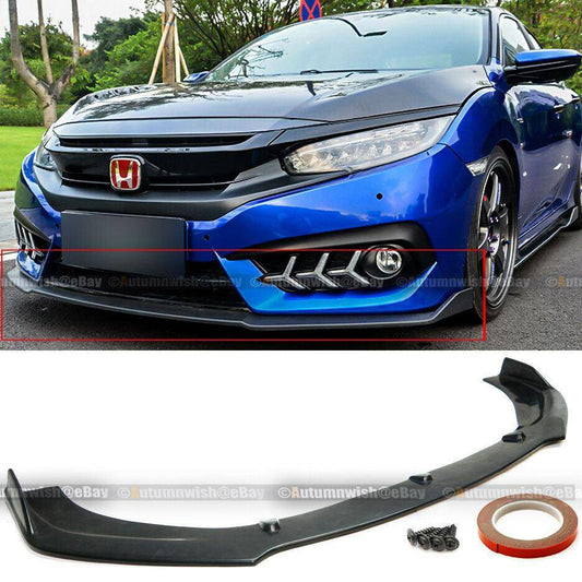Honda Civic 16-18 10th 1 Piece CS Style Front Bumper Lip Body Kit Spoiler - Autumn Wish Auto Arts