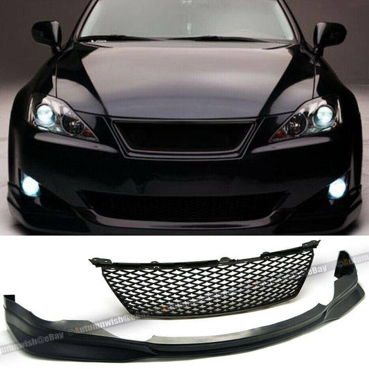 Lexus IS250 IS350 06-08 F Sport Style Front Bumper Lip & Badgeless Mesh Grille - Autumn Wish Auto Arts