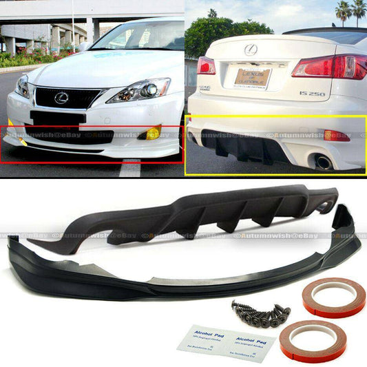 Lexus IS250 IS350 06-08 F Sport Style PU Front Lip & Rear Diffuser Bumper Body Kit - Autumn Wish Auto Arts