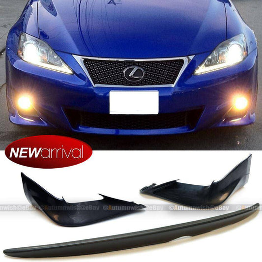 Lexus IS250 IS350 11-13 Unpainted Trunk Lip Spoiler & OE Front Bumper Lip Add On - Autumn Wish Auto Arts