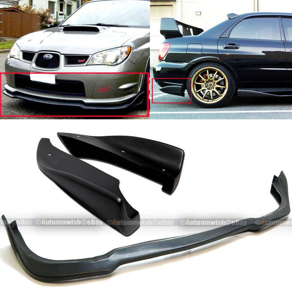 Subaru Impreza WRX 06-07 CS2 Style Front & Rear Bumper Lip Aprons Cap Spoiler Combo - Autumn Wish Auto Arts