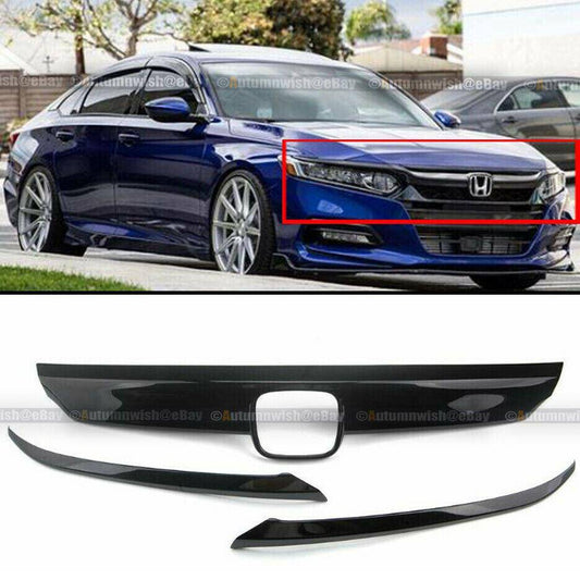 Honda Accord 18-19 4DR ABS Gloss Finish Grille Cover Chrome Delete Trim Eye Lid - Autumn Wish Auto Arts