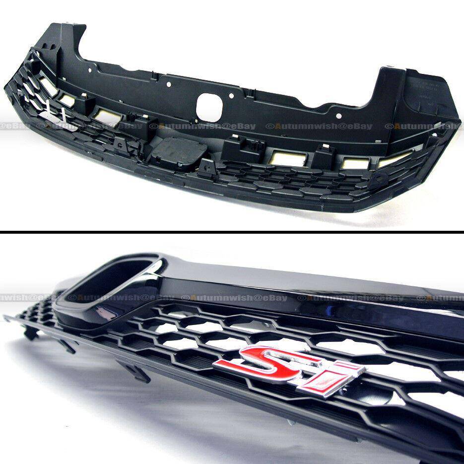 Honda Civic 2012 4 Dr Sedan JDM ABS Black Front Bumper Hood Mesh Grille Grill - Autumn Wish Auto Arts