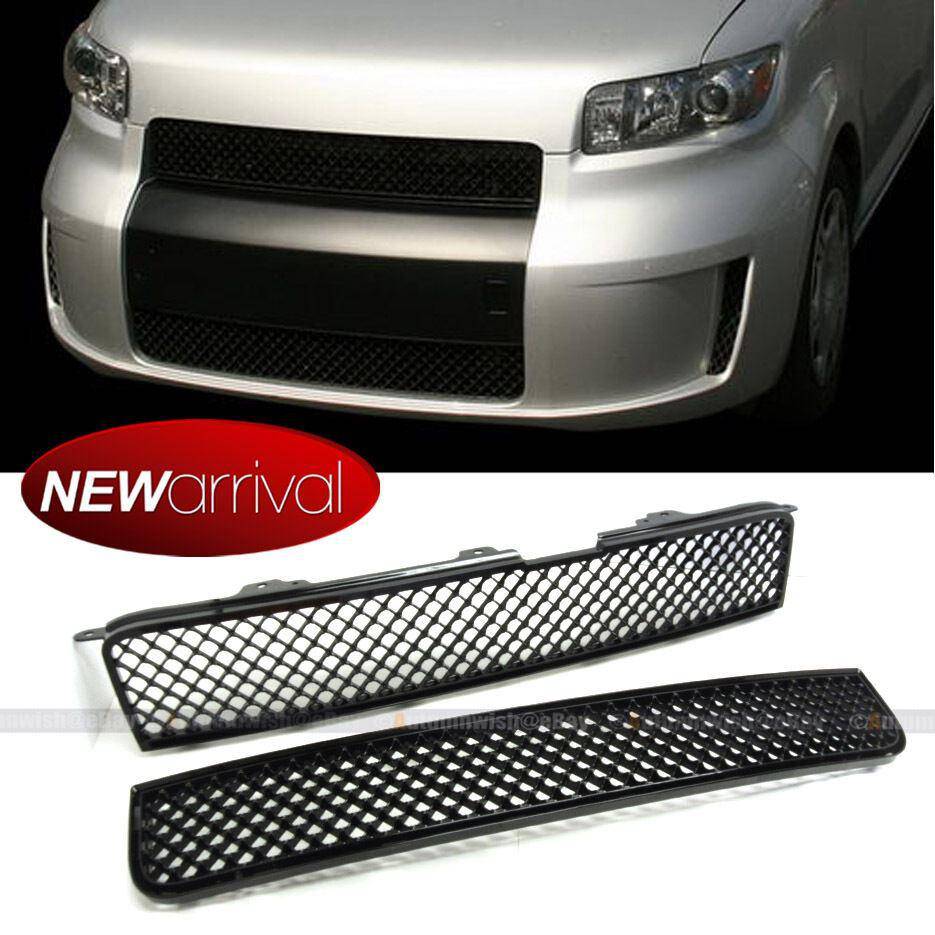 Scion xB 08-10 Upper & Lower Center Badgeless Glossy Black VIP Mesh Grill Grille - Autumn Wish Auto Arts