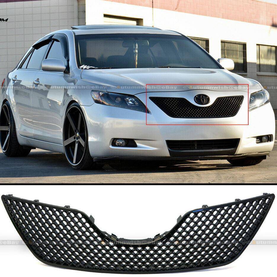 Toyota Camry 07-09 JDM Diamond Black Bumper Hood 3D Mesh Grill Grille - Autumn Wish Auto Arts