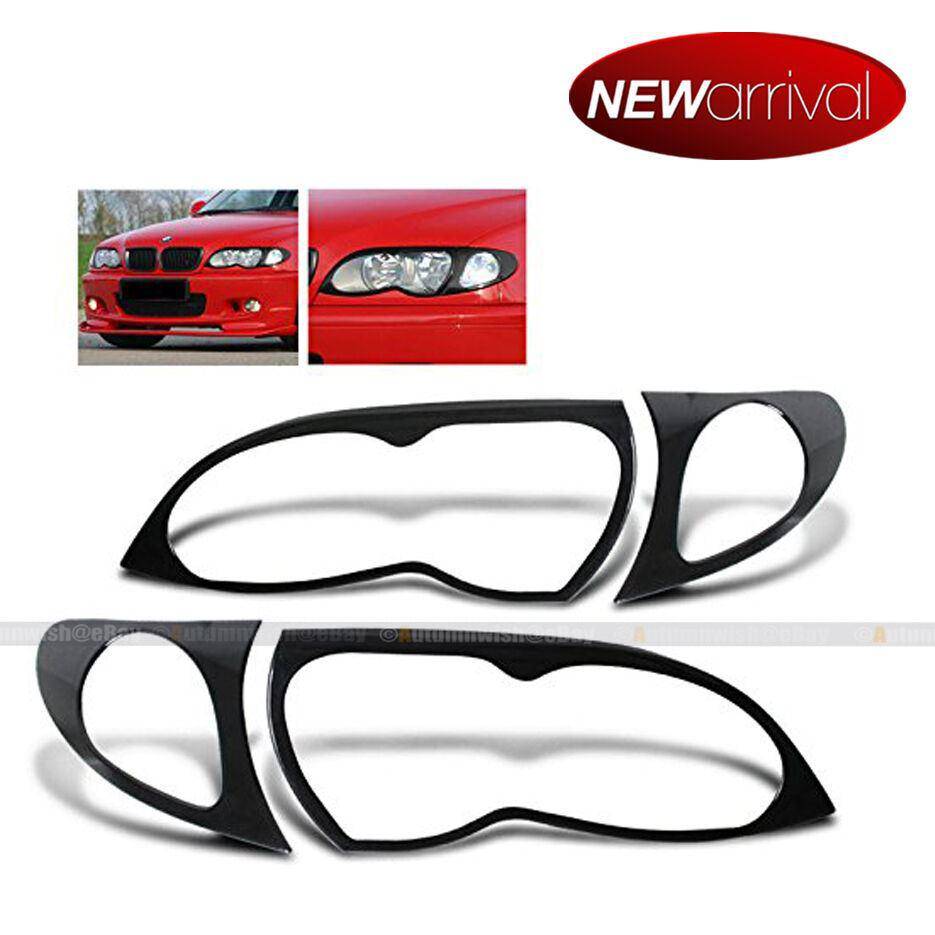 BMW 3 Series 02-05 4dr AC Style Black Eyelid Eyebrow Headlight Cover 4 pcs - Autumn Wish Auto Arts