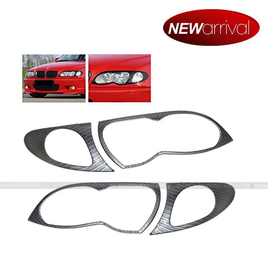 BMW 3 Series 02-05 E46 4dr AC Style Carbon Fiber Paint Eyelid Eyebrow Cover 4 pc - Autumn Wish Auto Arts